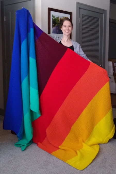 Rainbow afghan blanket